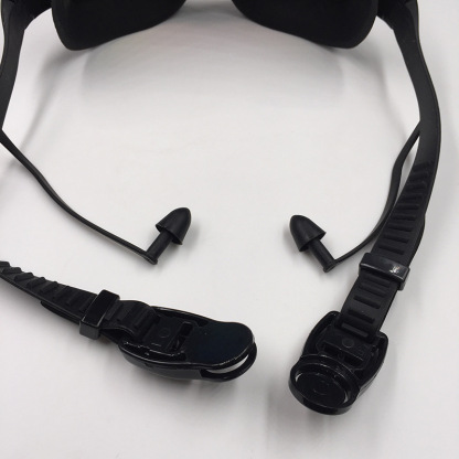 Electroplating large frame waterproof and fog-proof swimming goggles (with integrated earplugs)