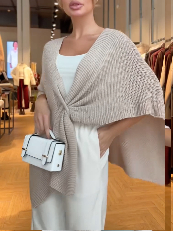 Knit Twist‐Front Cape Top