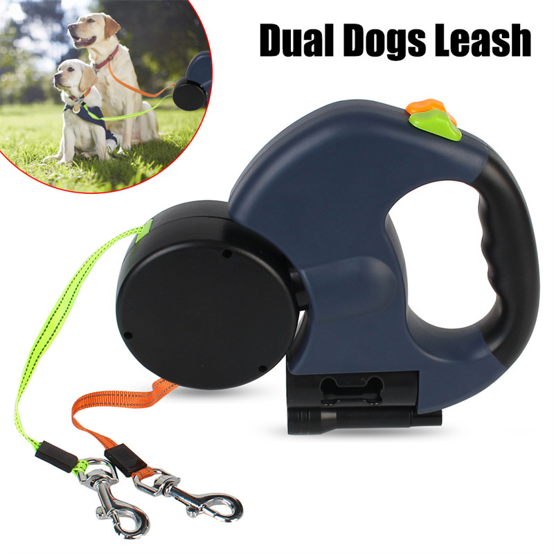 360° anti-tangle double leash