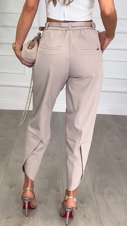 Women's Patchwork Commuting Casual 9-point Pants