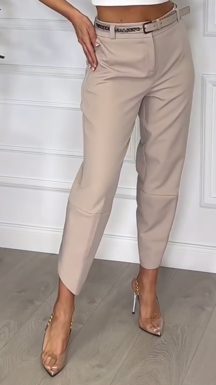 Women's Patchwork Commuting Casual 9-point Pants
