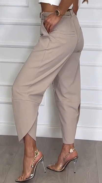 Women's Patchwork Commuting Casual 9-point Pants