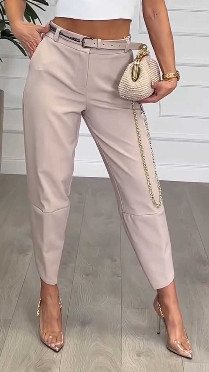 Women's Patchwork Commuting Casual 9-point Pants
