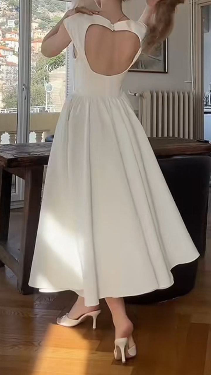 Ladies' Round Neck Hollow Out Elegant Temperament Casual Dress