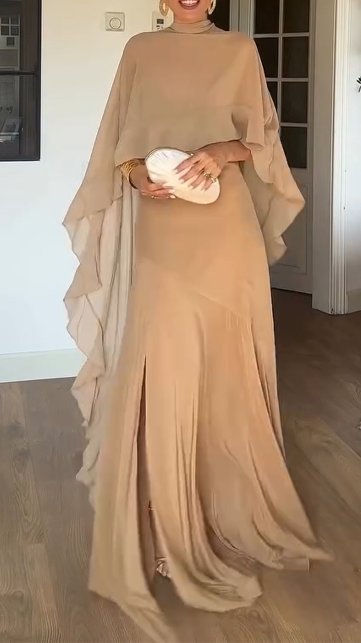 Ladies' Spaghetti Strap Patchwork Hollow Dress+ Irregular Smock Elegant Temperament Set