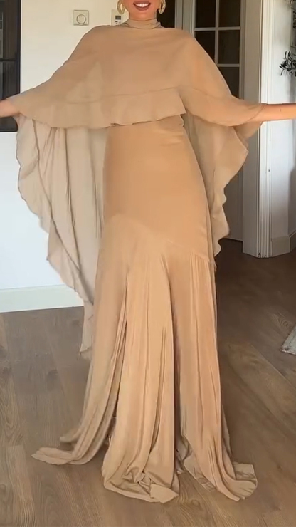 Ladies' Spaghetti Strap Patchwork Hollow Dress+ Irregular Smock Elegant Temperament Set