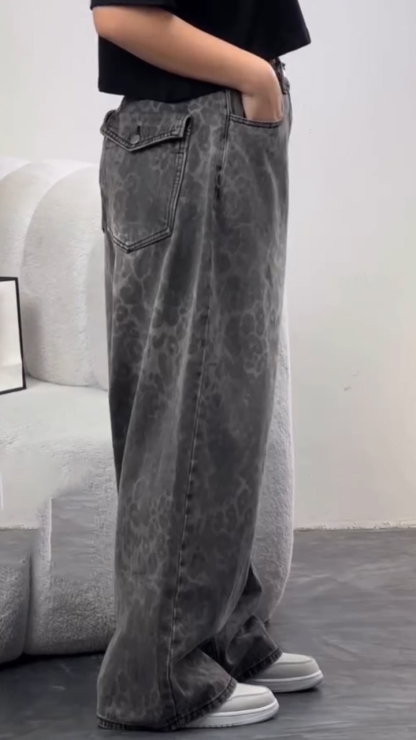 Women Printed Loose Casual Jeans