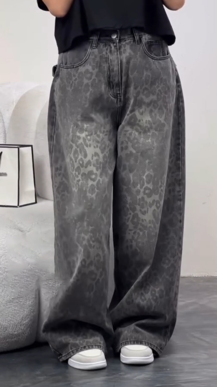 Women Printed Loose Casual Jeans