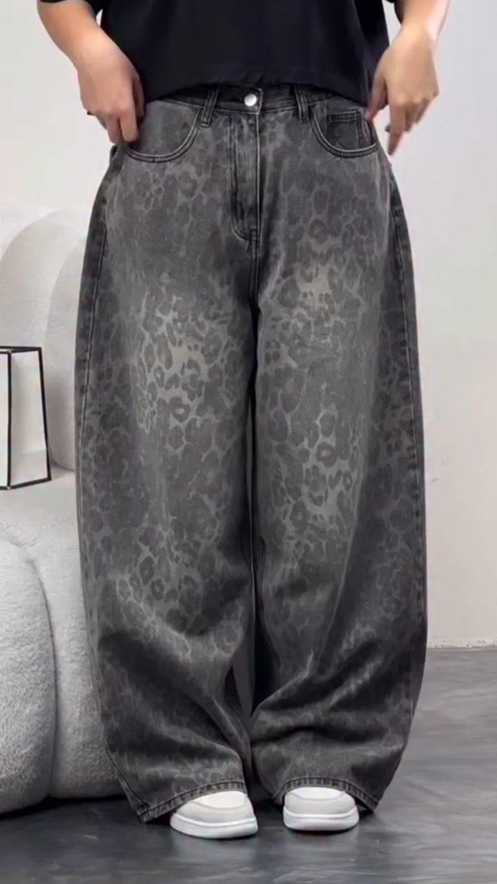 Women Printed Loose Casual Jeans