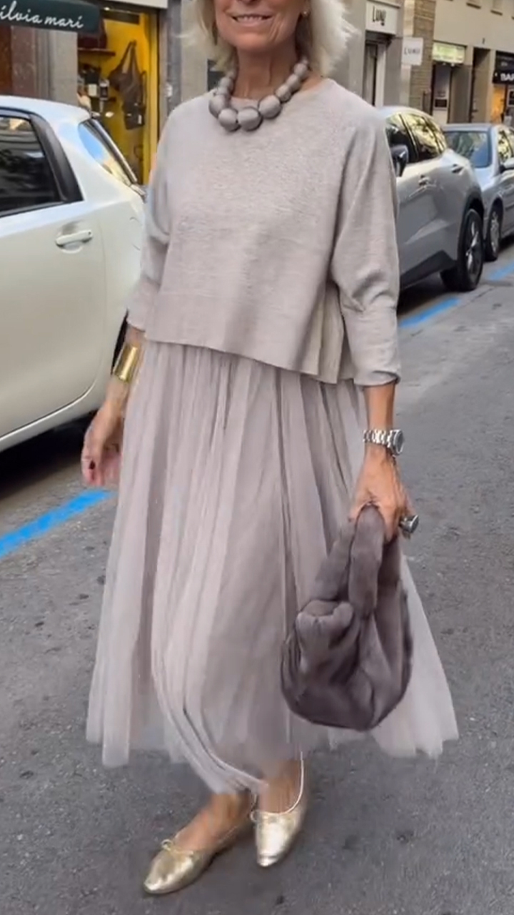 Women's Inner Dress + Top Casual Suit