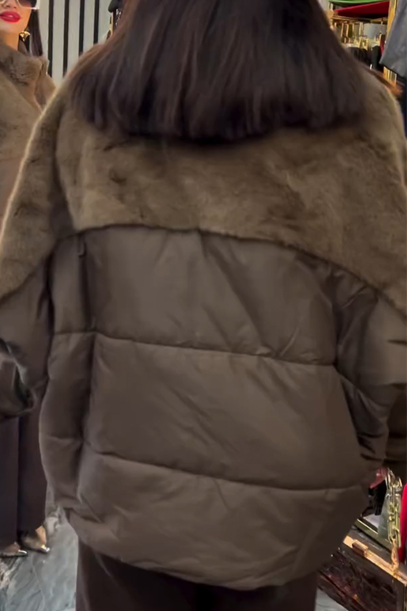 Women's Lapel Stitching Casual Plush Coat