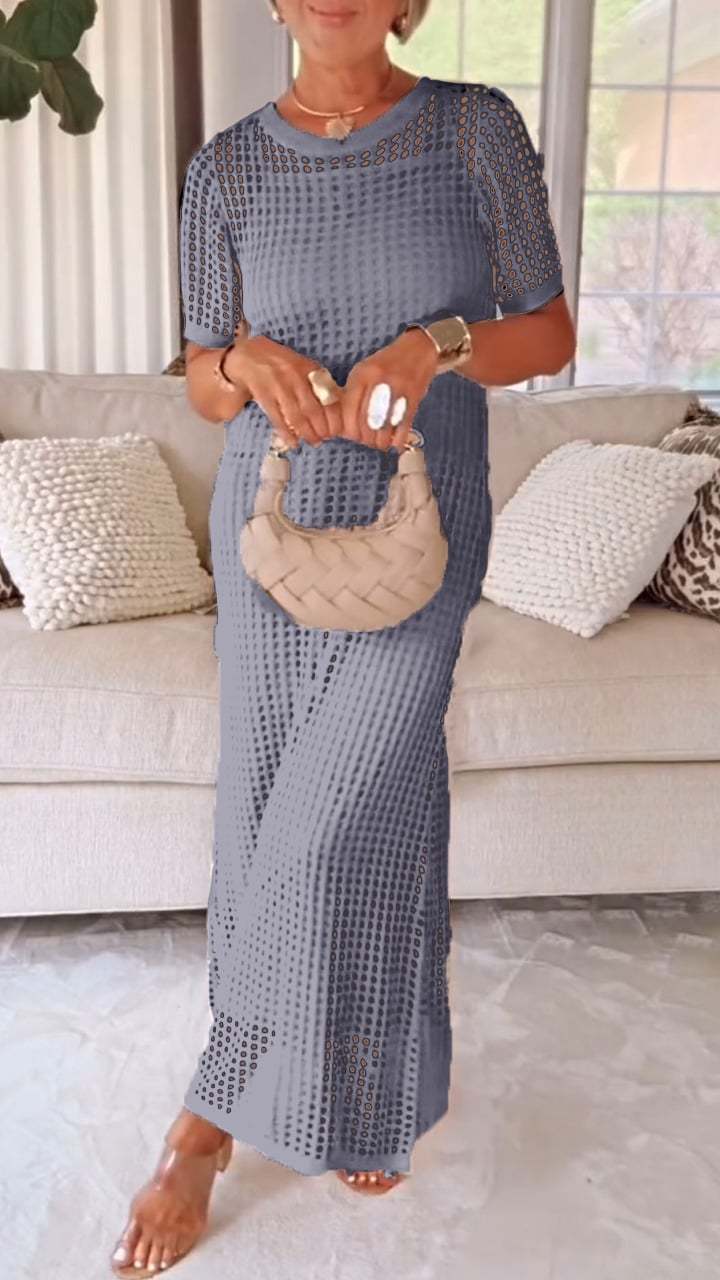 Women’s Round Neck Hollow Air Quality Two-Piece Dress