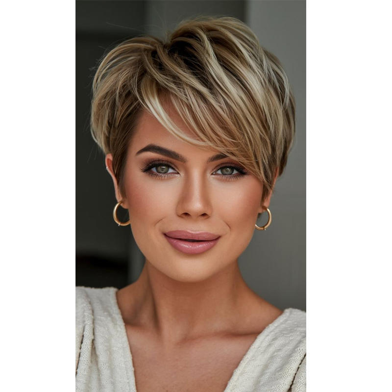 Top Hair Pieces Mini Short straight hair Topper with bangs
