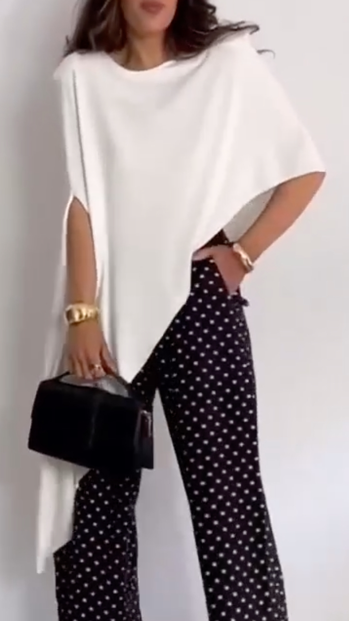 Women's Round Neck Irregular Casual Top