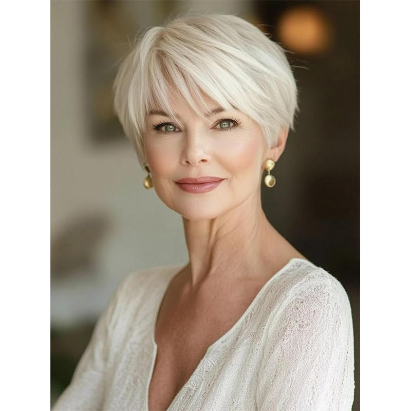 Top Hair Pieces Mini Short straight hair Topper with bangs