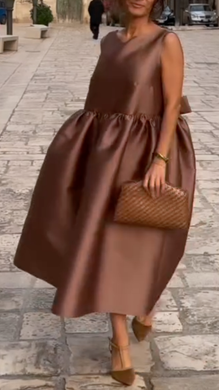 Women's V-Neck Three-Dimensional Cut Elegant Dress