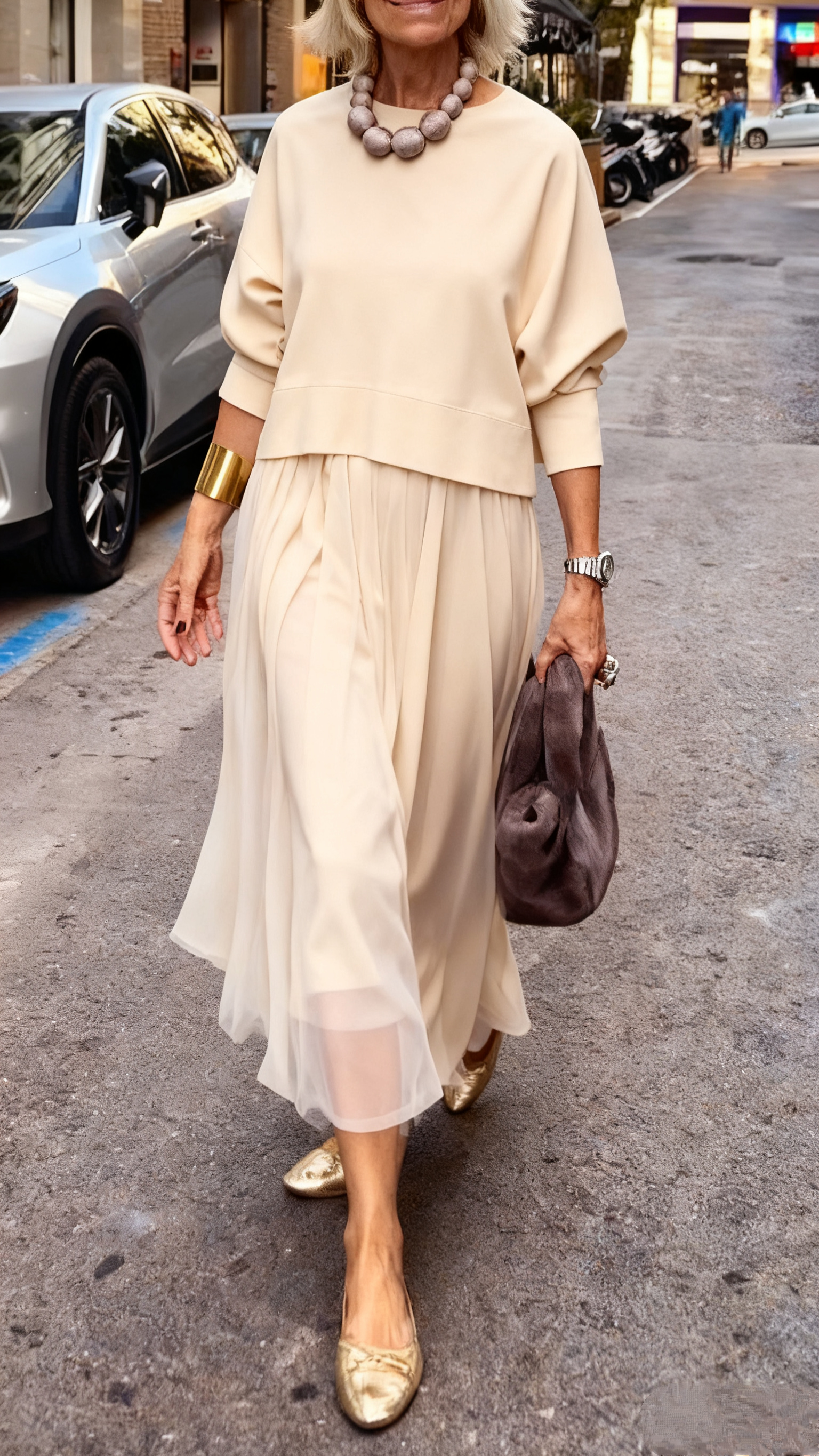 Women's Inner Dress + Top Casual Suit