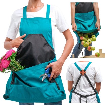 Cross Back Gardening Apron With Deep Kangaroo Release Pockets