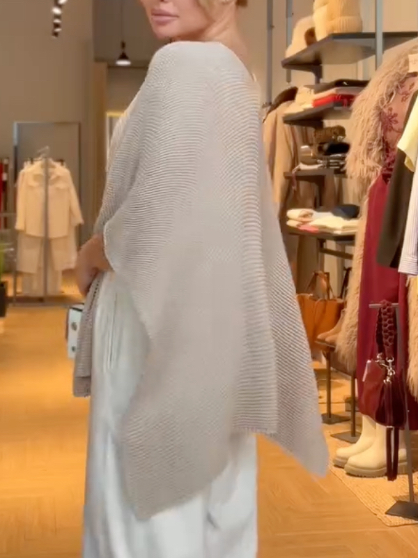Knit Twist‐Front Cape Top