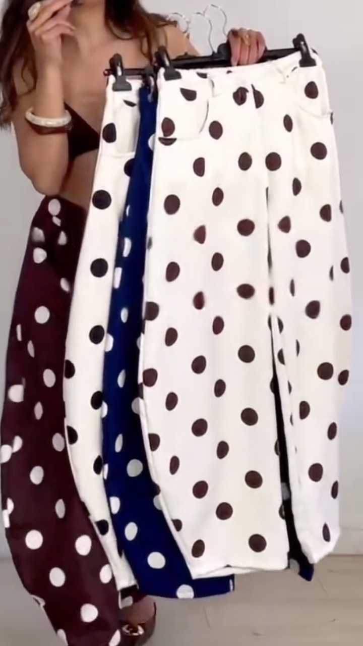 Polka Dot High Waist Loose Pants