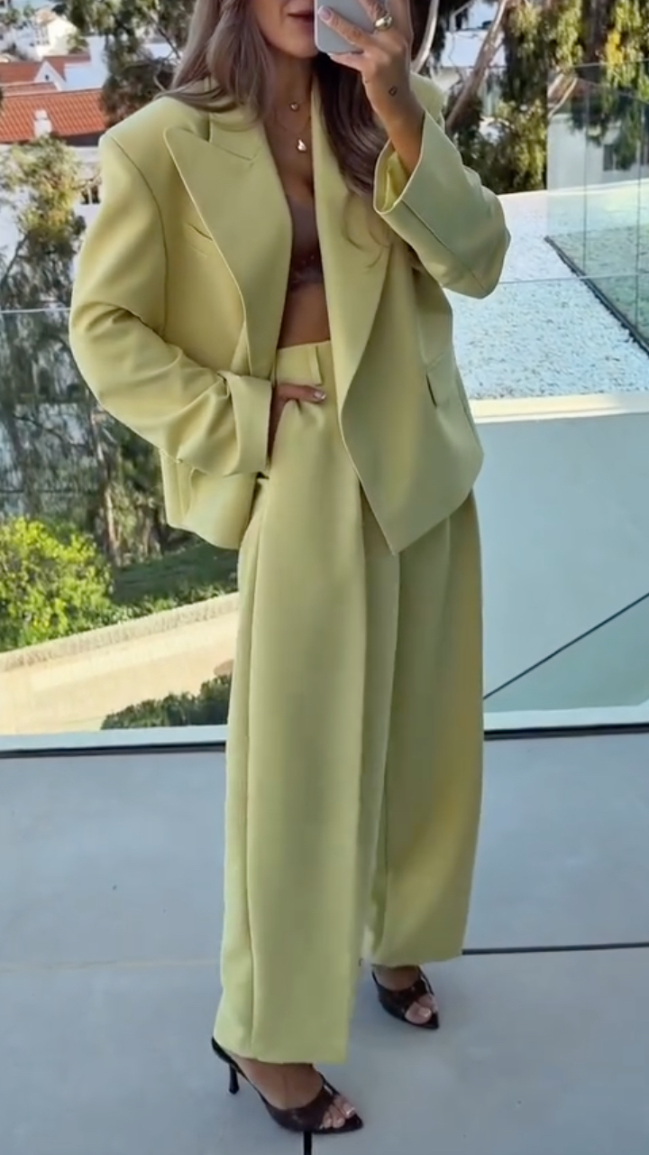 Women's Oversized Lapel Suit, Loose And Casual Set