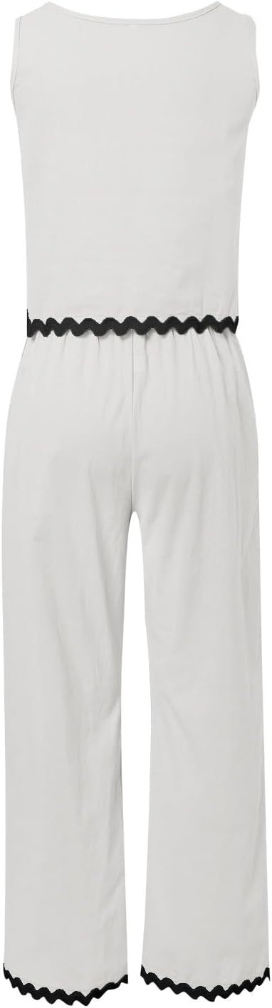 Matching Lounge Set Women Summer Plus Size Wide Leg Pants Sleeveless Lounge Set Stylish Comfy Jogger Loungewear Set