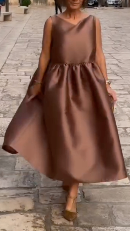 Women's V-Neck Three-Dimensional Cut Elegant Dress