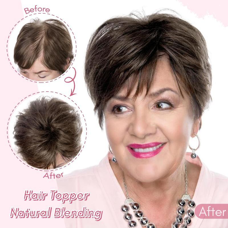 Top Hair Pieces Mini Short straight hair Topper with bangs