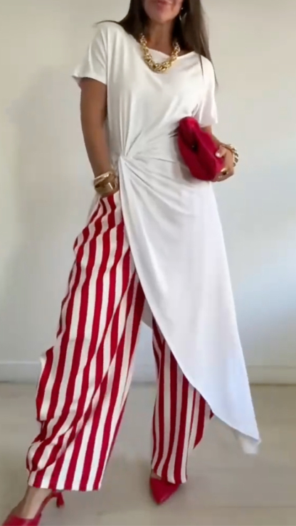 Women's Round Neck Irregular Casual Top