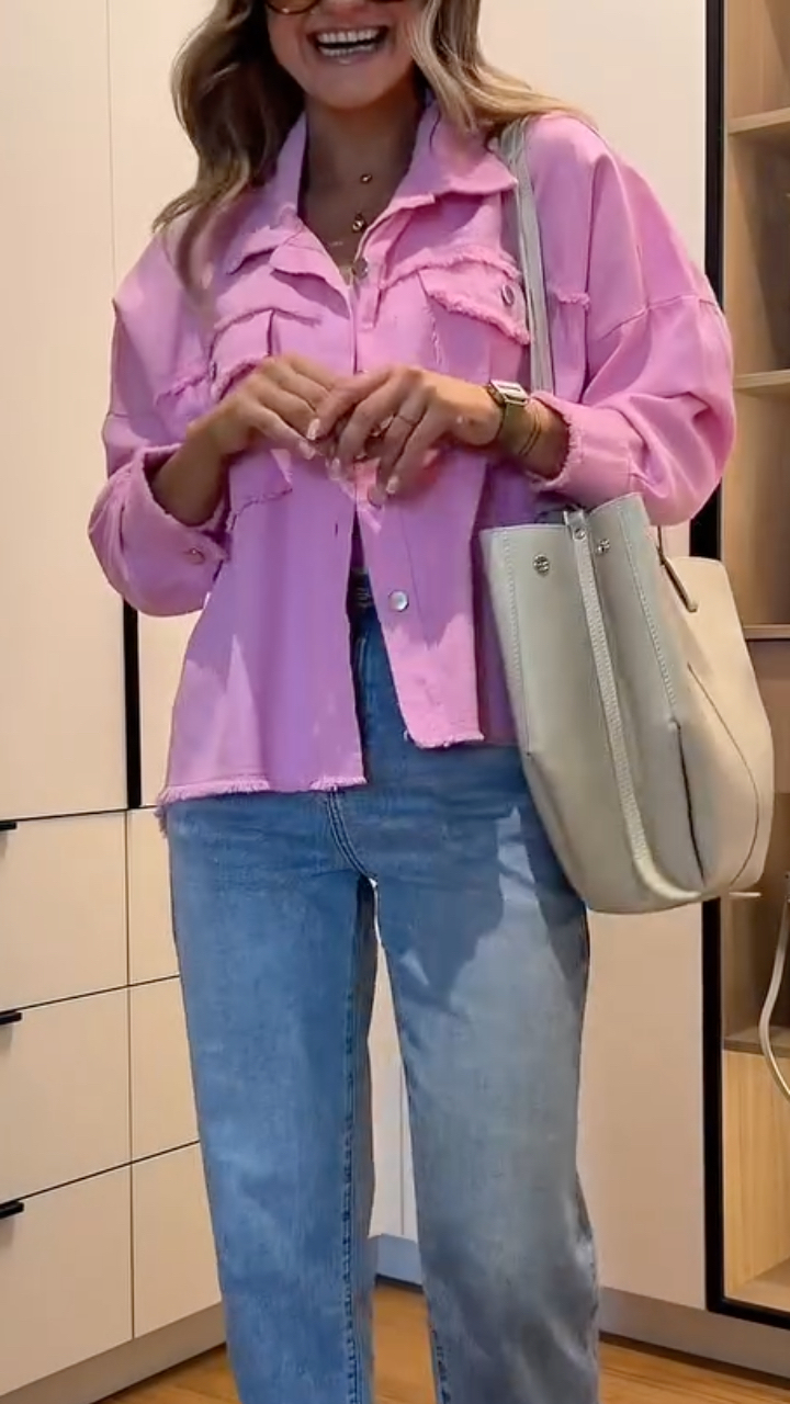 Women's Collared Denim Casual Jacket