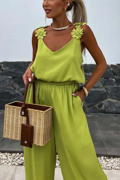 Sleeveless Pocket Bodysuit with Straps