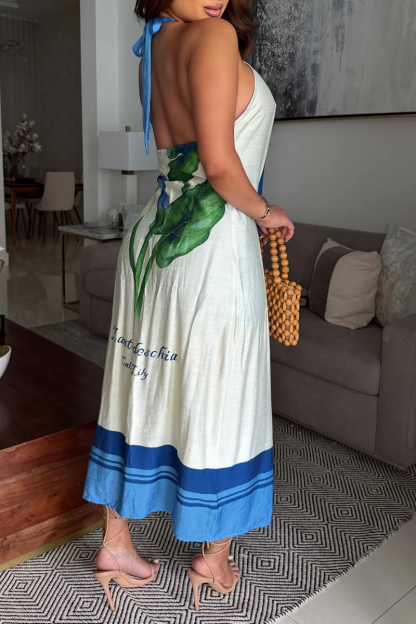 Halter Cutout Long Cover Up High Waist Biker Shorts Two Piece Outfit