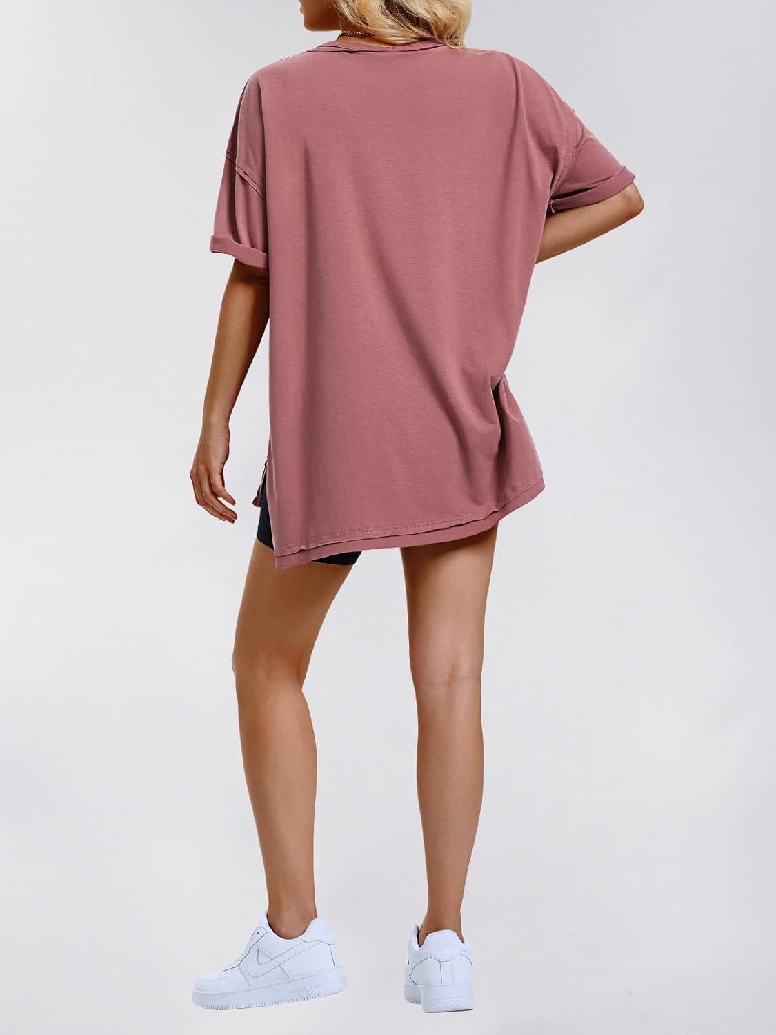 Womens Summer Oversized T Shirts 2025 Casual Short Sleeve Loose Maternity Tops Crewneck Tunic Plus Gym Workout Top