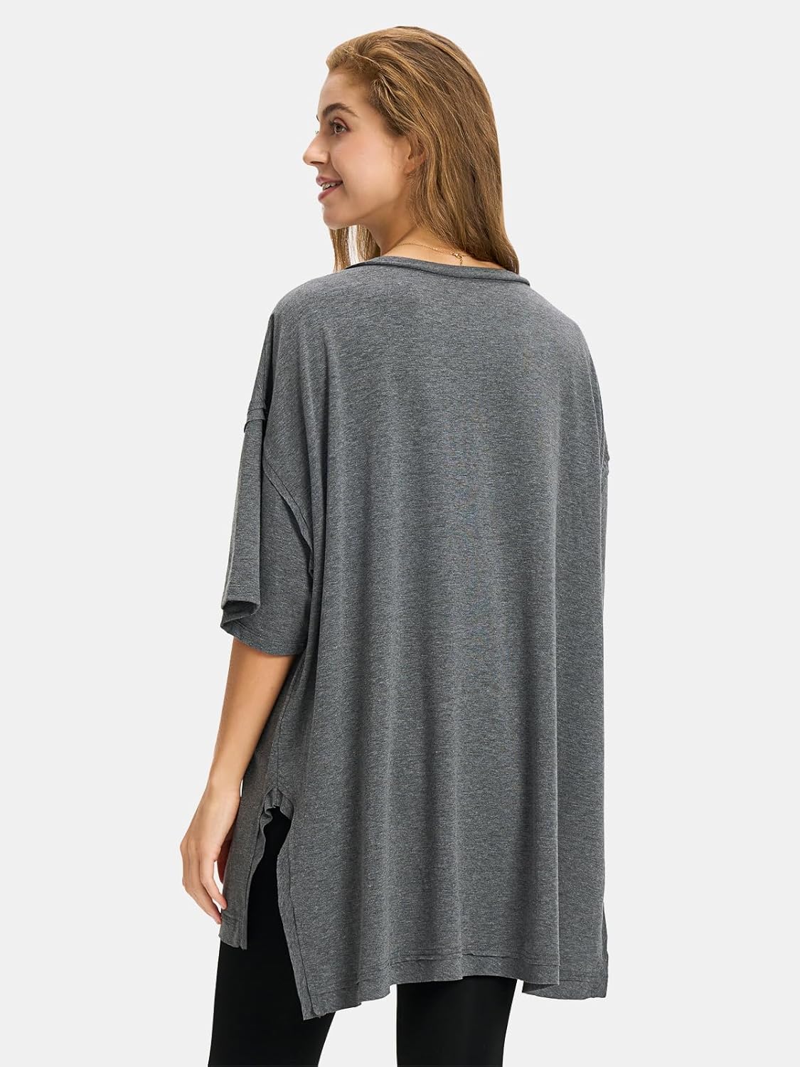 Womens Summer Oversized T Shirts 2025 Casual Short Sleeve Loose Maternity Tops Crewneck Tunic Plus Gym Workout Top