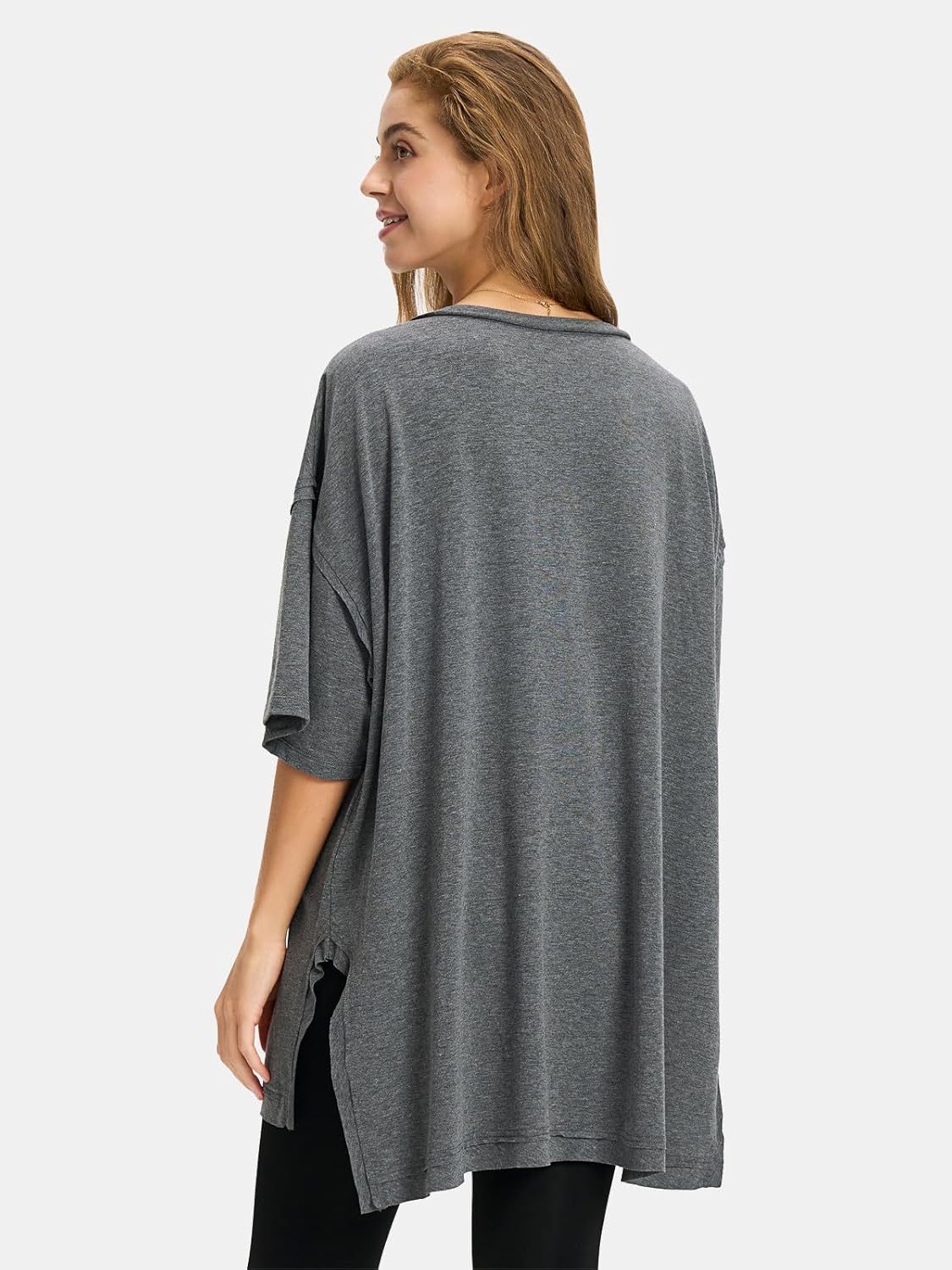 Womens Summer Oversized T Shirts 2025 Casual Short Sleeve Loose Maternity Tops Crewneck Tunic Plus Gym Workout Top