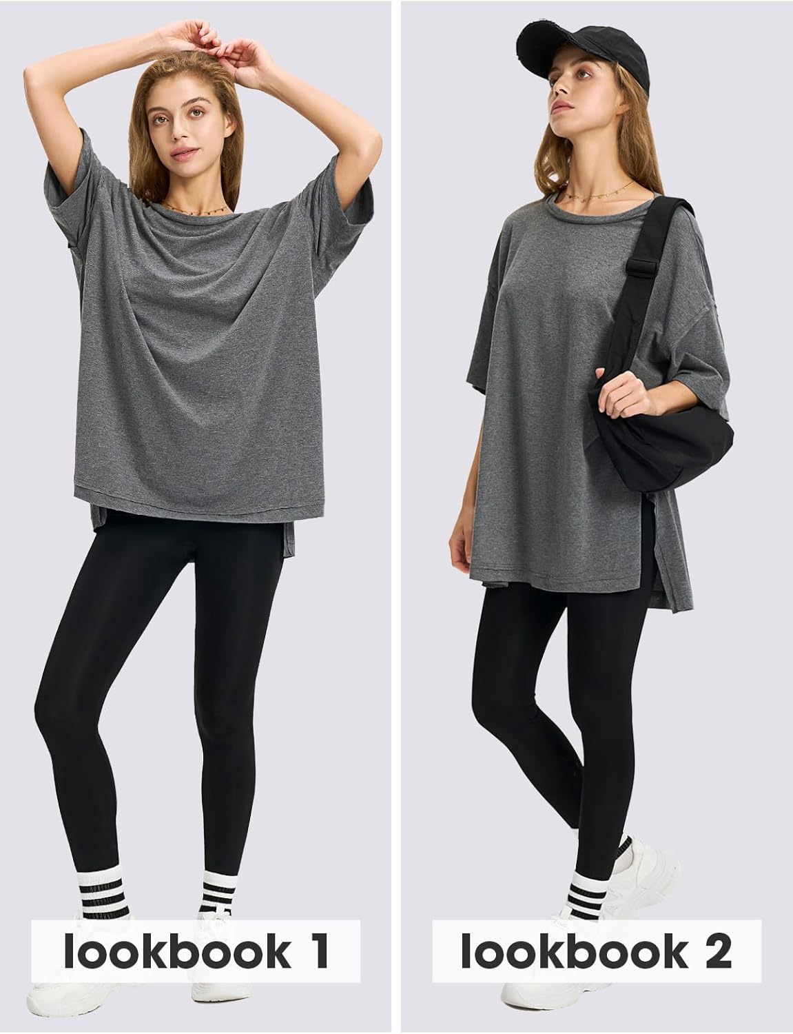 Womens Summer Oversized T Shirts 2025 Casual Short Sleeve Loose Maternity Tops Crewneck Tunic Plus Gym Workout Top