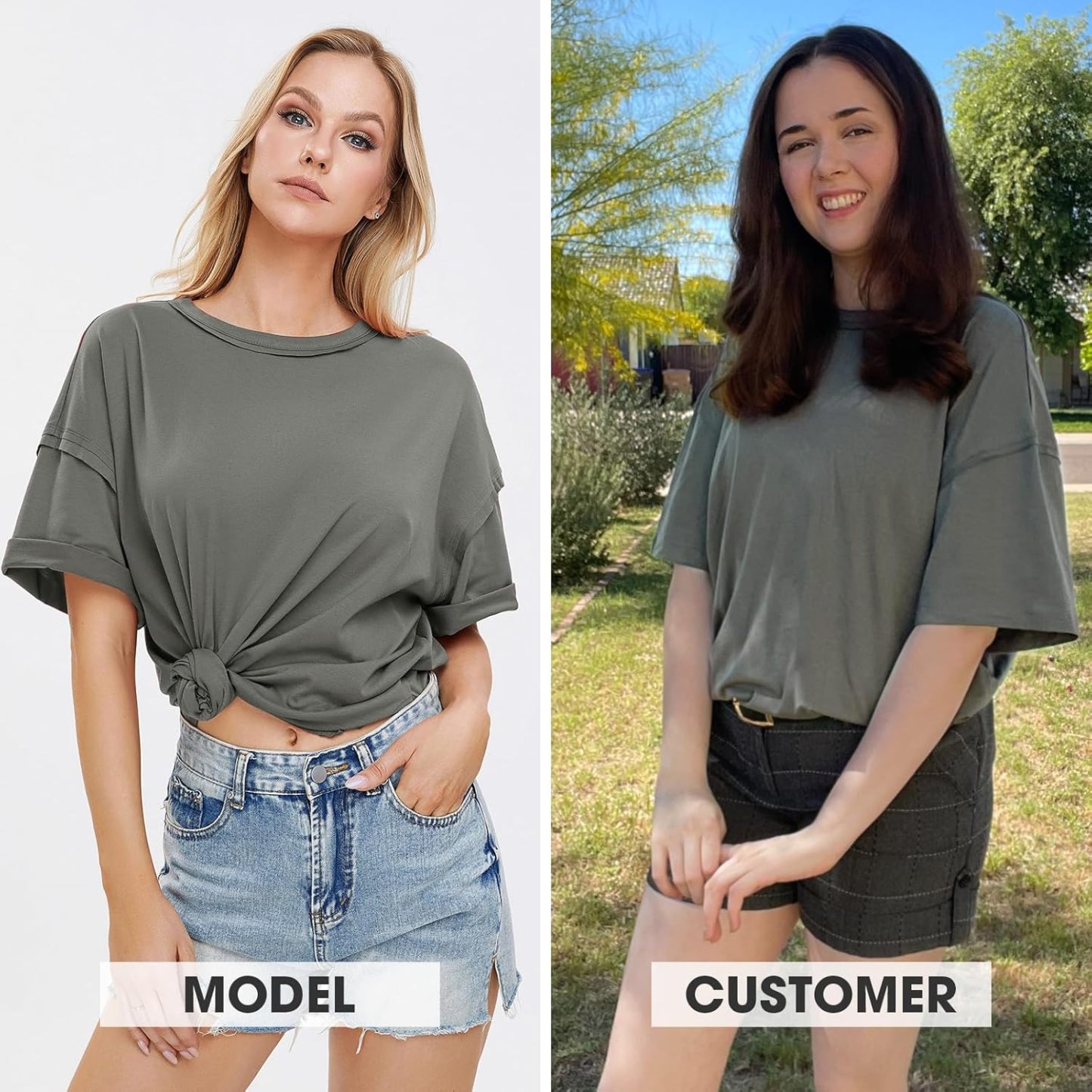 Womens Summer Oversized T Shirts 2025 Casual Short Sleeve Loose Maternity Tops Crewneck Tunic Plus Gym Workout Top