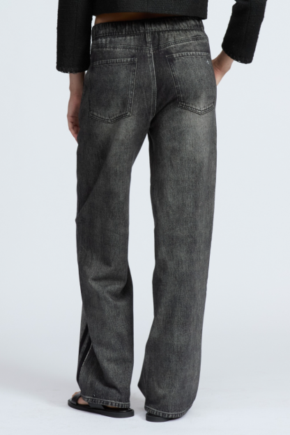 Womens Wash Vertical Pattern Casual Sweatpant Jean