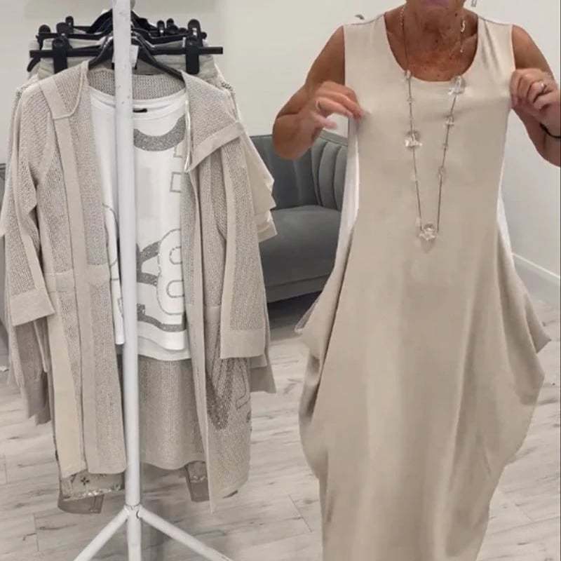 Simple Sleeveless Dress with Pockets