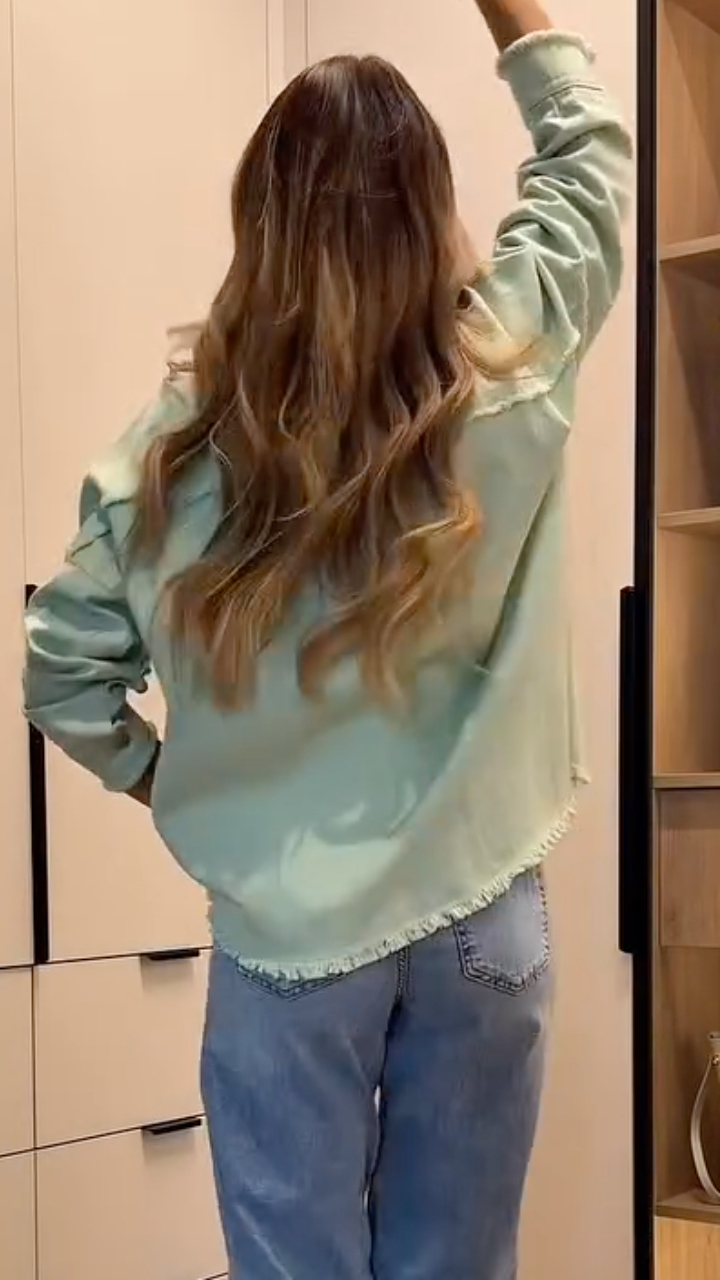 Women's Collared Denim Casual Jacket