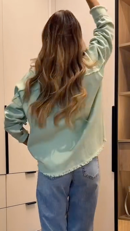 Women's Collared Denim Casual Jacket