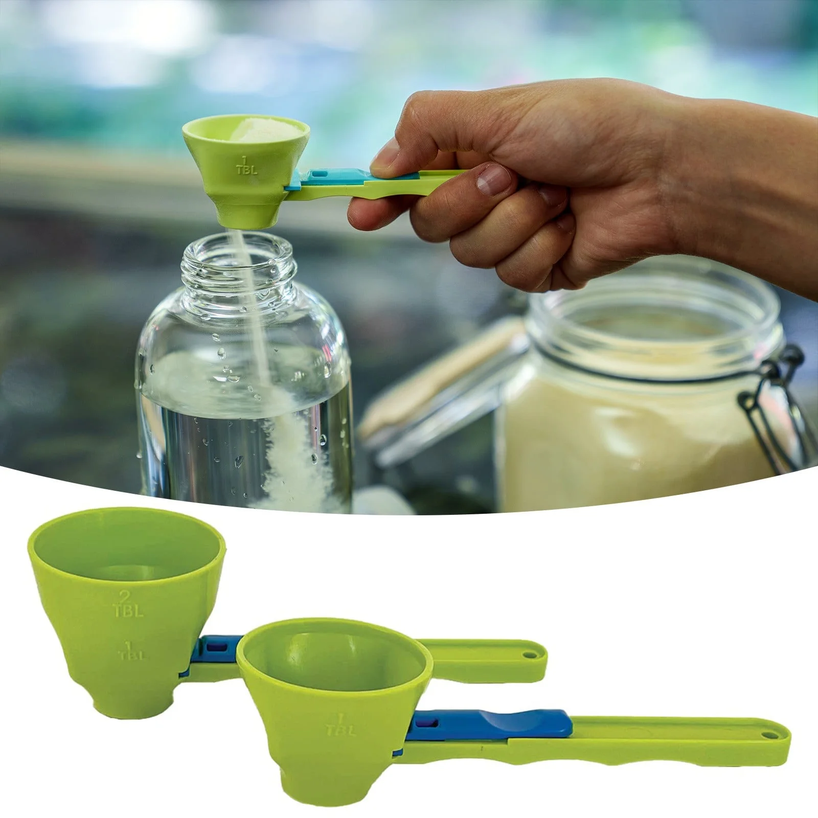 Measuring Spoon with Funnel Scoop