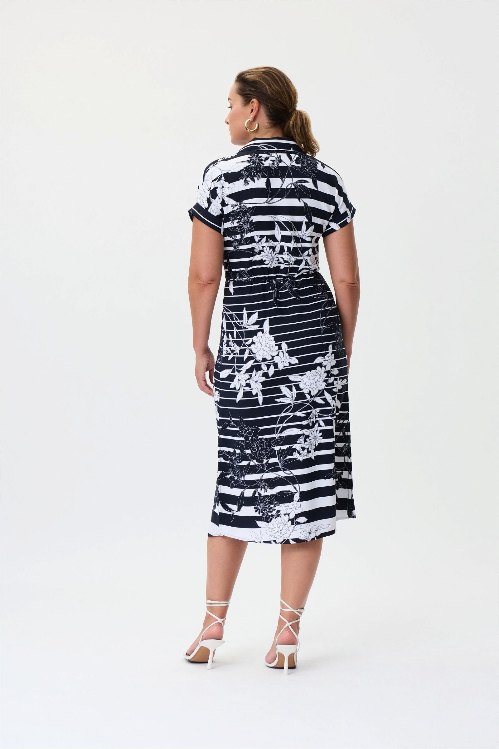 Midnight & Vanilla Print Front Tie Dress Style