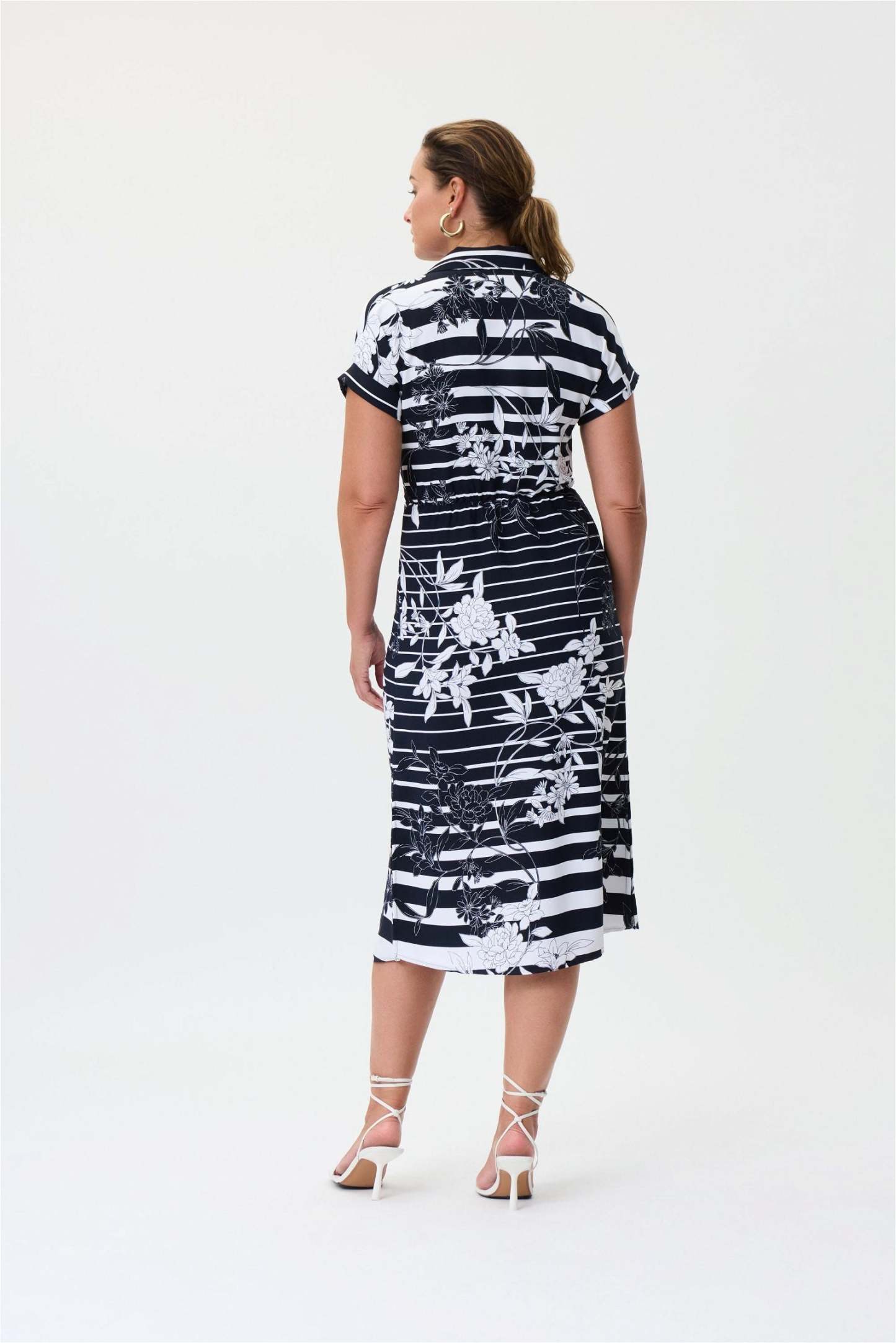 Midnight & Vanilla Print Front Tie Dress Style