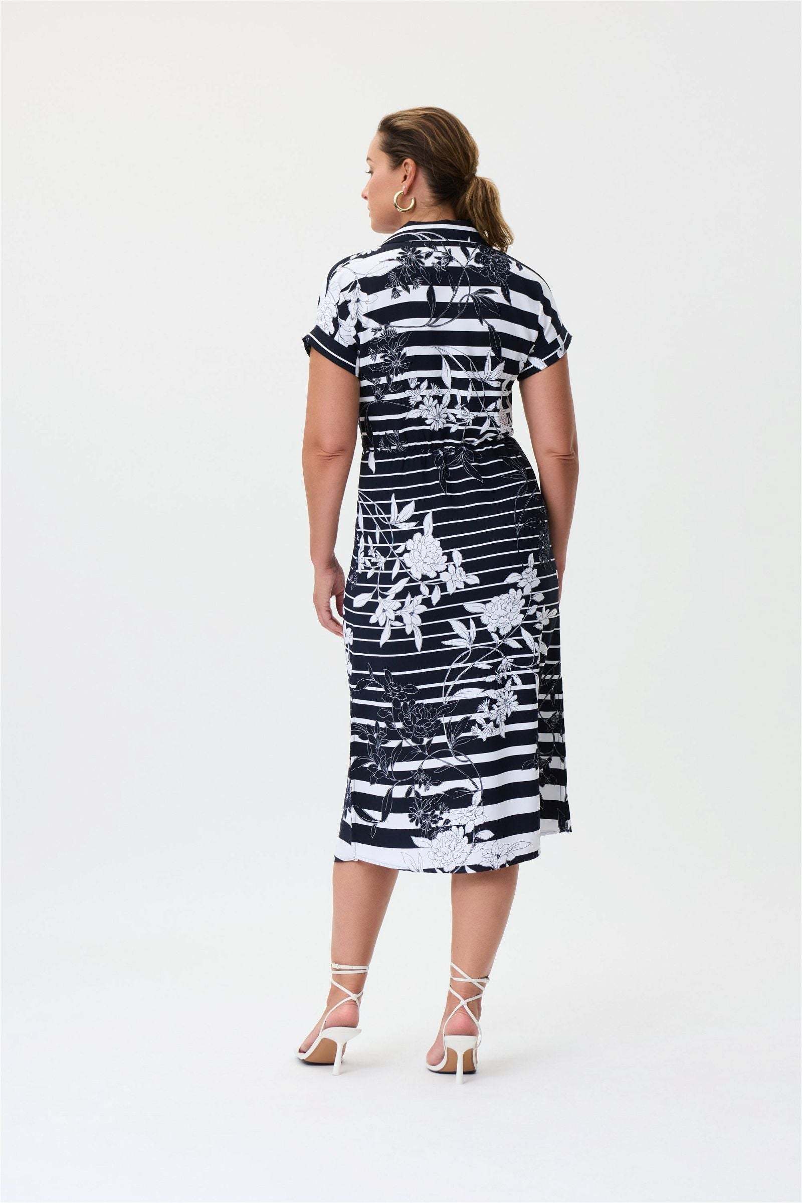 Midnight & Vanilla Print Front Tie Dress Style