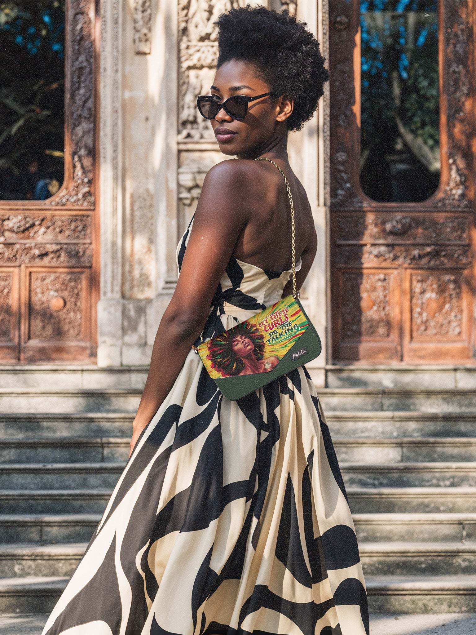 Let These Curls Do The Talking NNRZ22070343PZ Envelope Chain Crossbody Bag