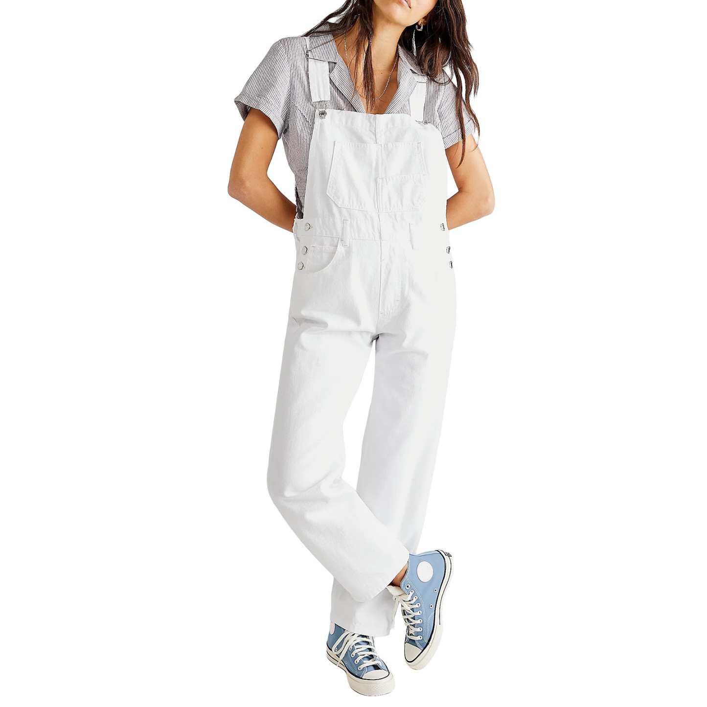 Women's Shoulder Strap Splicing Casual Jumpsuit