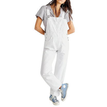 Women's Shoulder Strap Splicing Casual Jumpsuit