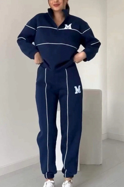 2024 Amazon Autumn And Winter New Sweater Letter Long Sleeve Trousers Casual Sports Set