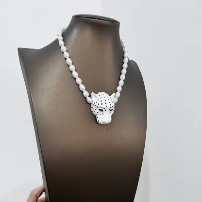 Fluorescent Pink Batwing Sleeve Top + Gradient Blue Leopard Print Wide-Leg Pants Set